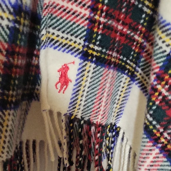 Ralph Lauren Vintage Plaid Fringe Shawl - Picture 3 of 14